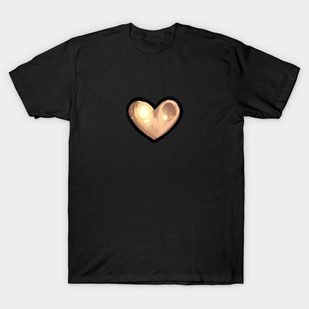 Golden heart T-Shirt by WiliamGlowing